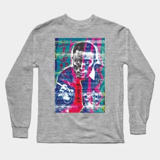 Yukio Mishima - Blue and Red Long Sleeve T-Shirt